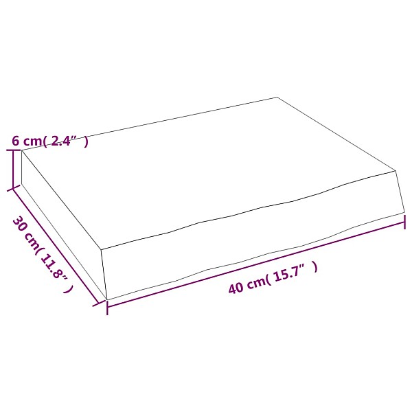 vannasistabas virsma, 40x30x(2-6) cm , neapstrādāts masīvkoks