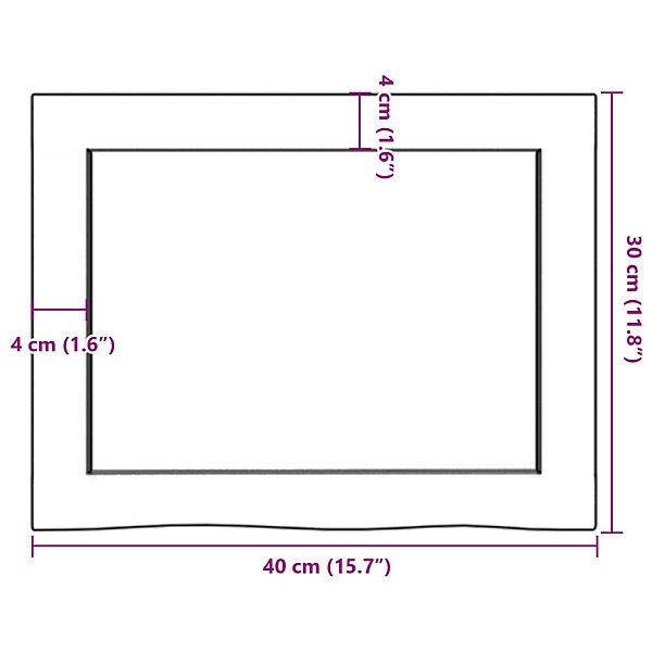 vannasistabas letes virsma, 40x30x(2-4)cm, apstrādāts masīvkoks