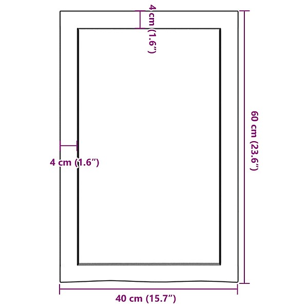 vannasistabas letes virsma, 40x60x(2-4)cm, apstrādāts masīvkoks