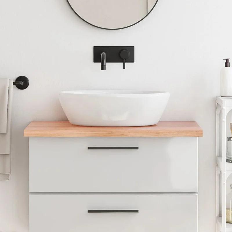 Vonios stalviršis, šviesiai rudas, 80x50x(2-4) cm, mediena