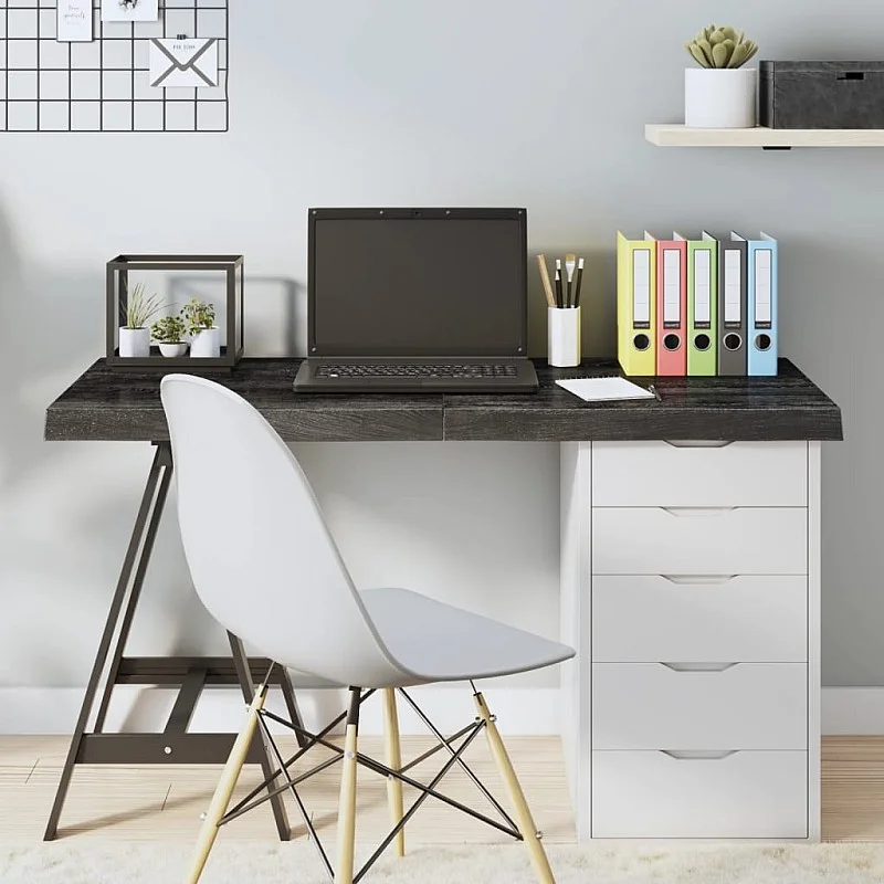 galda virsma, tumši brūna, 120x50x(2-6) cm, ozola masīvkoks