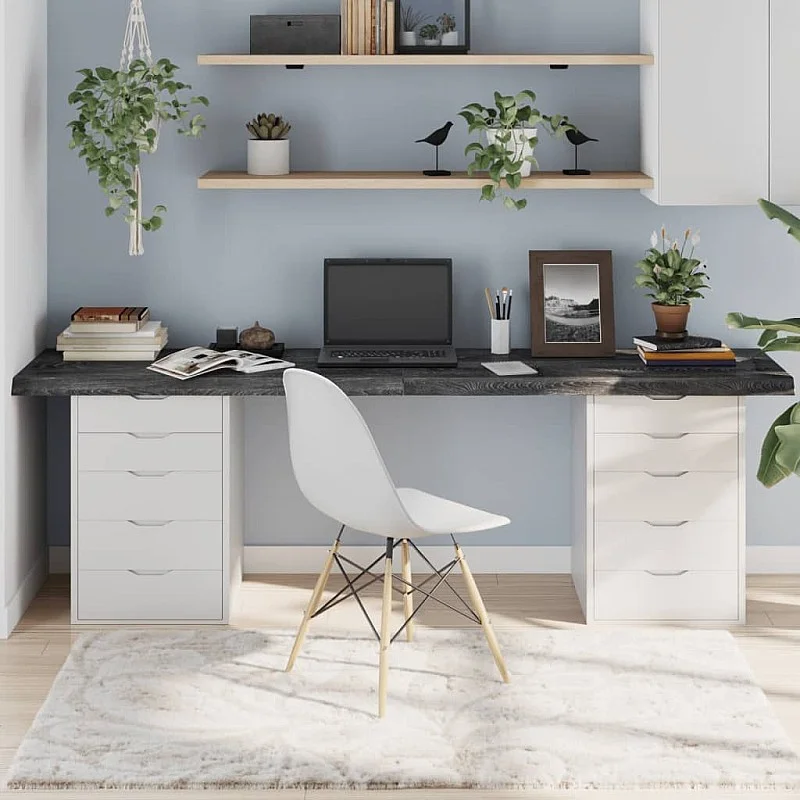 Stalviršis, tamsiai rudas, 220x60x(2-6)cm, ąžuolo masyvas