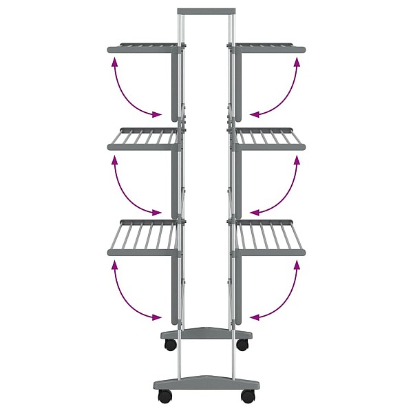 veļas žāvētājs ar riteņiem, 89x64x129 cm, alumīnijs
