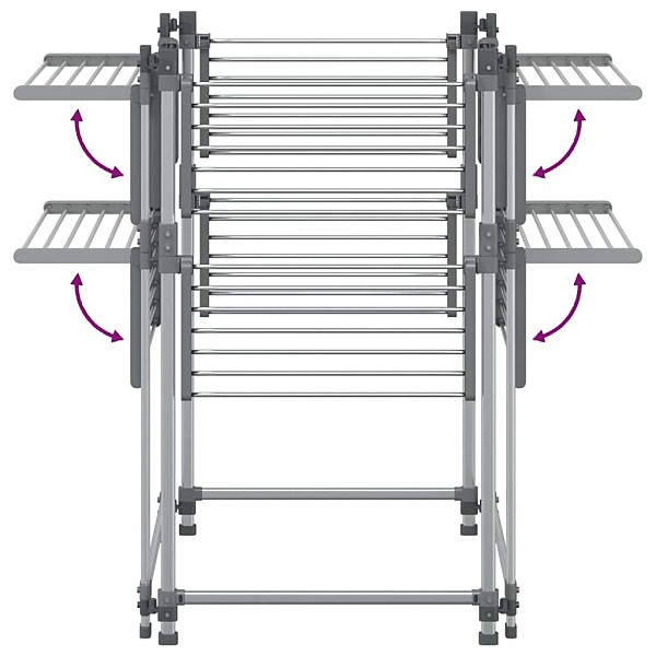 veļas žāvētājs, 107x107x120 cm, alumīnijs