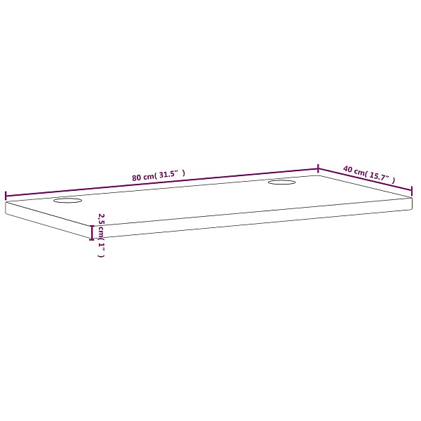 rakstāmgalda virsma, 80x40x2,5 cm, dižskābarža masīvkoks