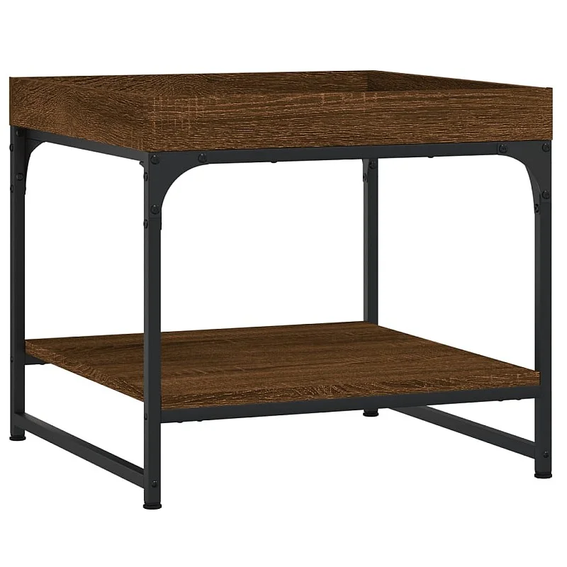 Kavos staliukas, rudas ąžuolo, 49,5x49,5x45cm, mediena Kavos staliukas, rudas ąžuolo, 49,5x49,5x45cm, mediena