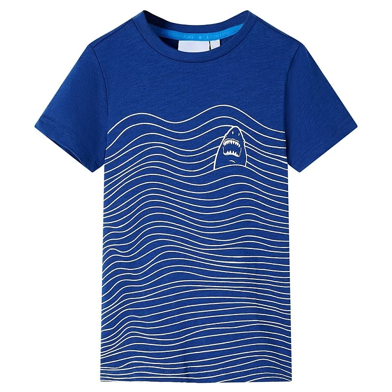 Vaikiški marškinėliai, tamsiai mėlynos spalvos, 128 dydžio