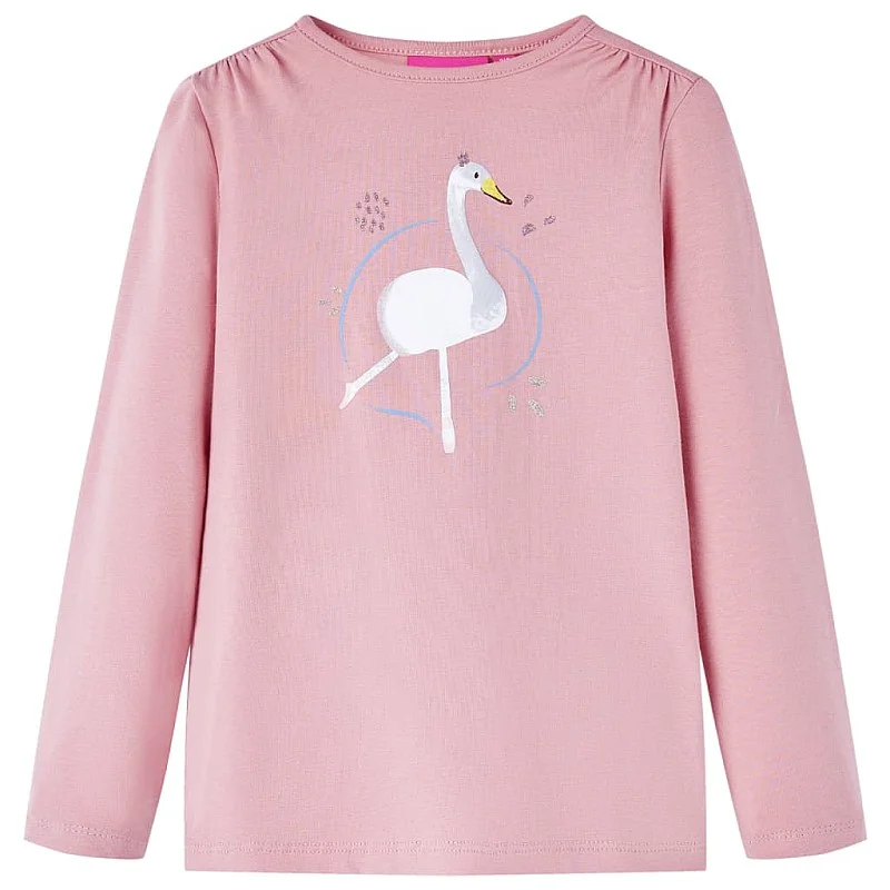 Vaikiški marškinėliai ilgomis rankovėmis, rožiniai, 140 dydžio