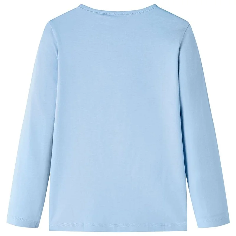 Vaikiški marškinėliai ilgomis rankovėmis, šviesiai mėlyni, 128 dydžio