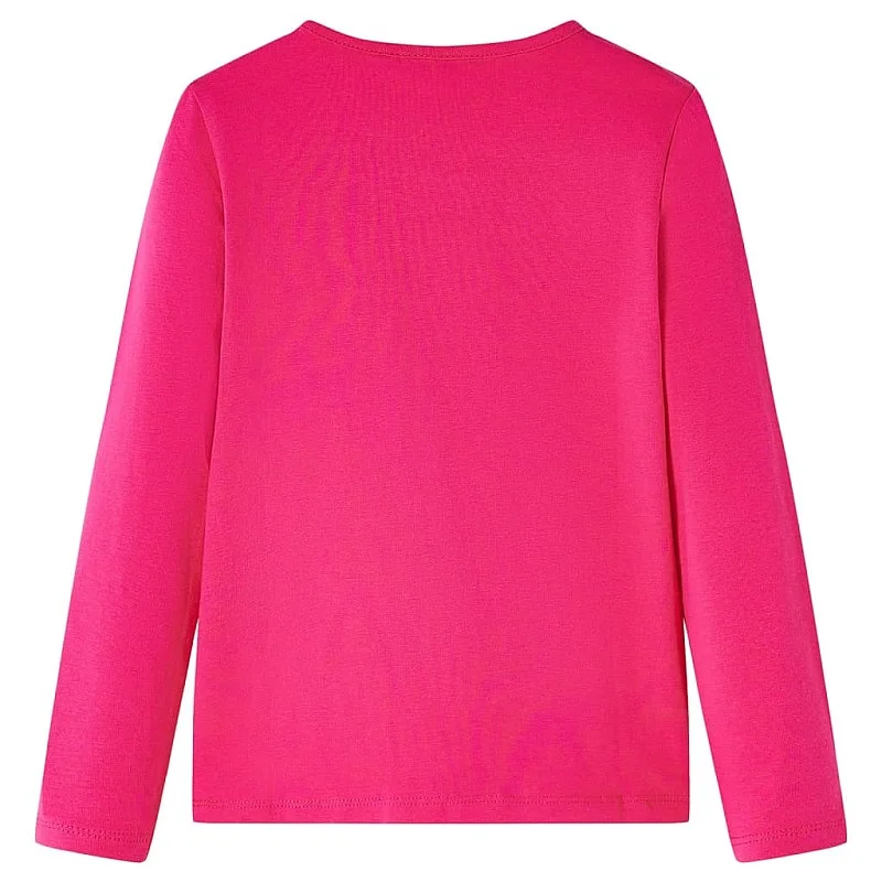 Vaikiški marškinėliai ilgomis rankovėmis, ryškiai rožiniai, 104 dydžio