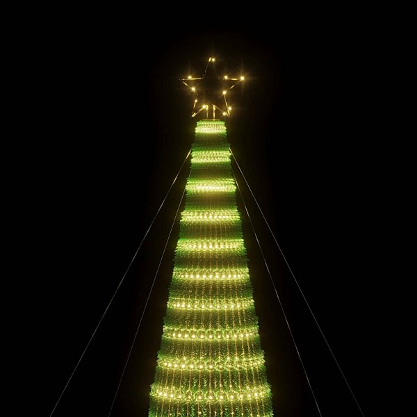 Ziemassvētku eglītes dekorācija, 1544 LED, silti baltas, 500 cm