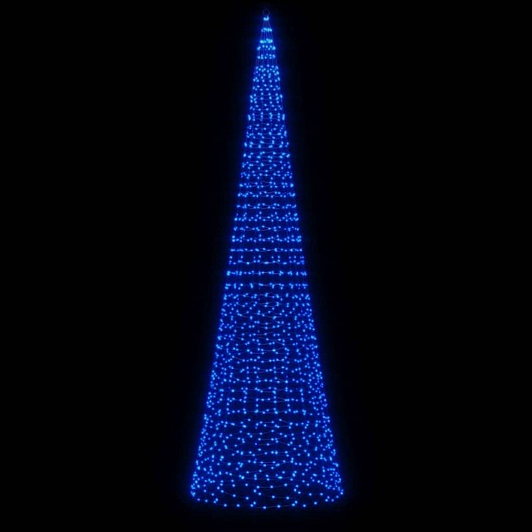 Ziemassvētku egle karoga mastam, 1534 zilas LED, 500 cm