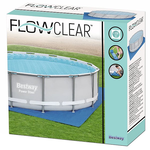 Bestway baseina pamatnes pārklājs Flowclear, 488x488 cm