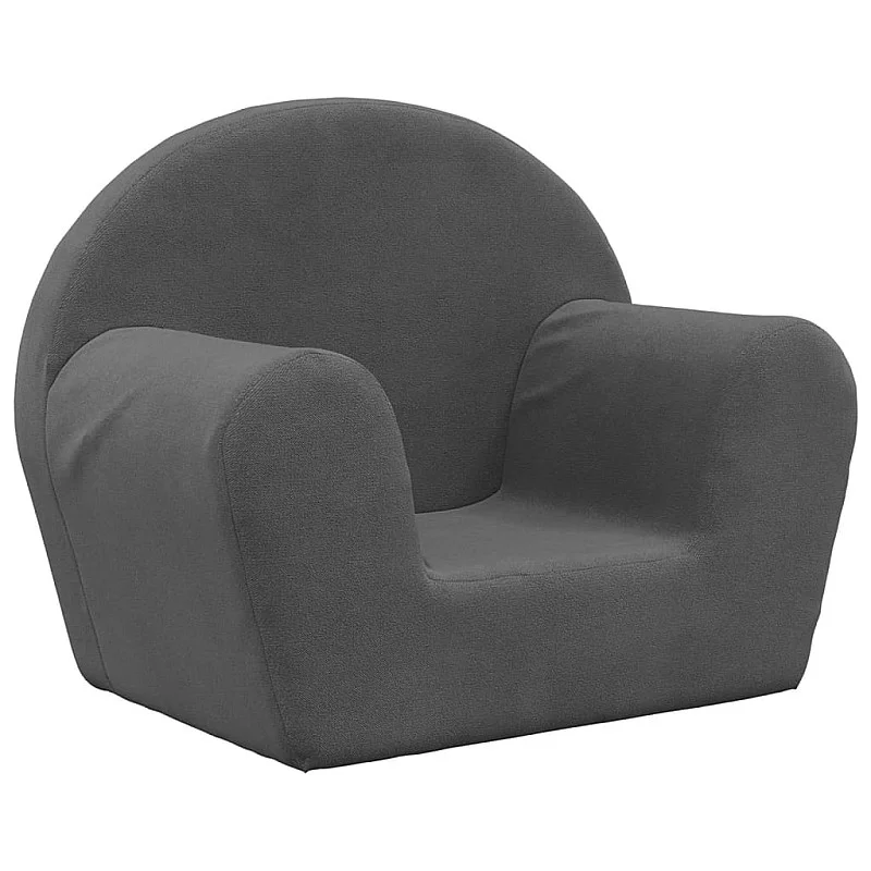 Vaikiška sofa, antracito spalvos, minkštas pliušas Vaikiška sofa, antracito spalvos, minkštas pliušas