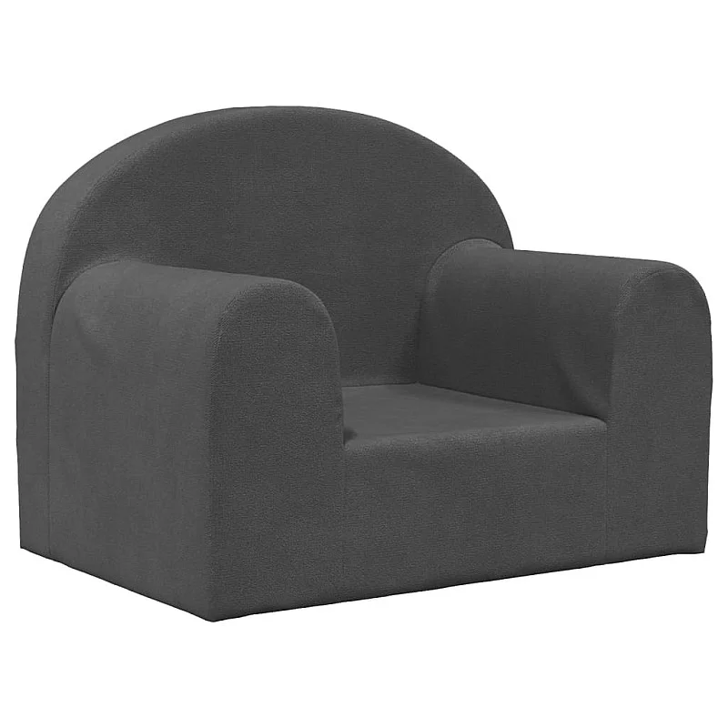 Vaikiška sofa, antracito spalvos, minkštas pliušas Vaikiška sofa, antracito spalvos, minkštas pliušas