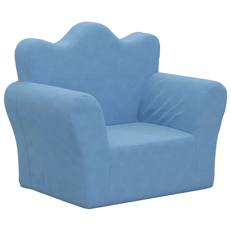 Vaikiška sofa, mėlynos spalvos, minkštas pliušas Vaikiška sofa, mėlynos spalvos, minkštas pliušas