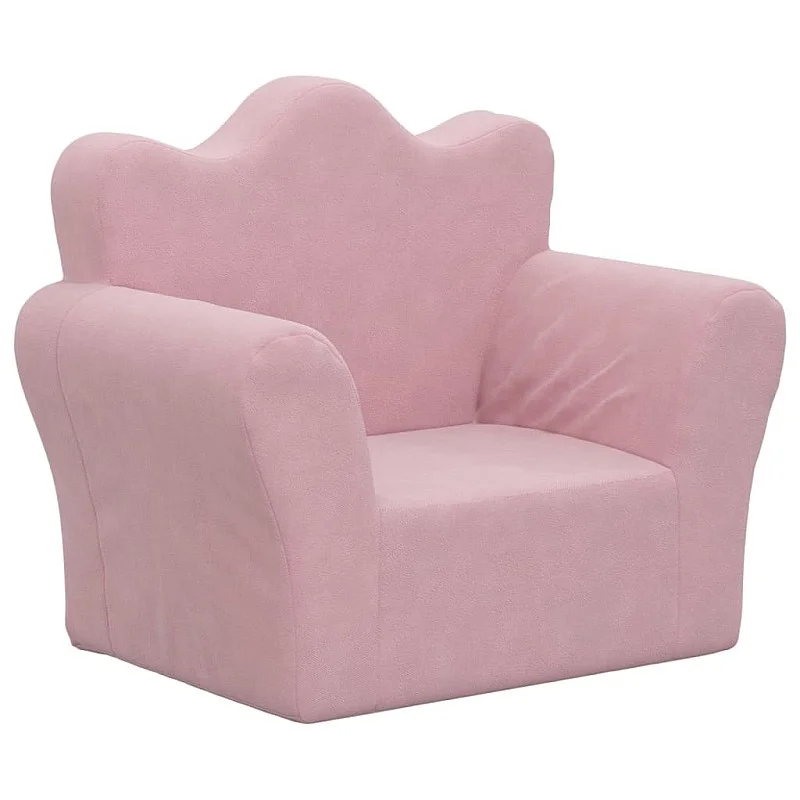Vaikiška sofa, rožinės spalvos, minkštas pliušas Vaikiška sofa, rožinės spalvos, minkštas pliušas