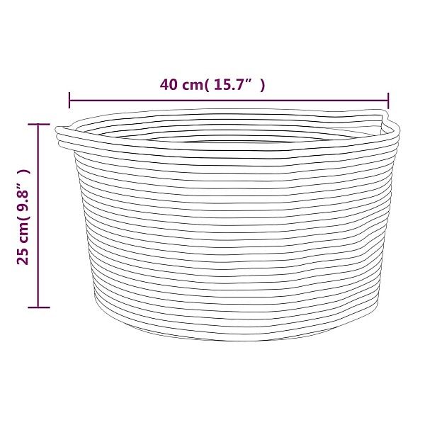 uzglabāšanas grozs, bēšs ar baltu, Ø40x25 cm, kokvilna