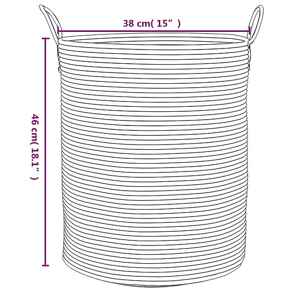 uzglabāšanas grozs, brūns ar baltu, Ø38x46 cm, kokvilna
