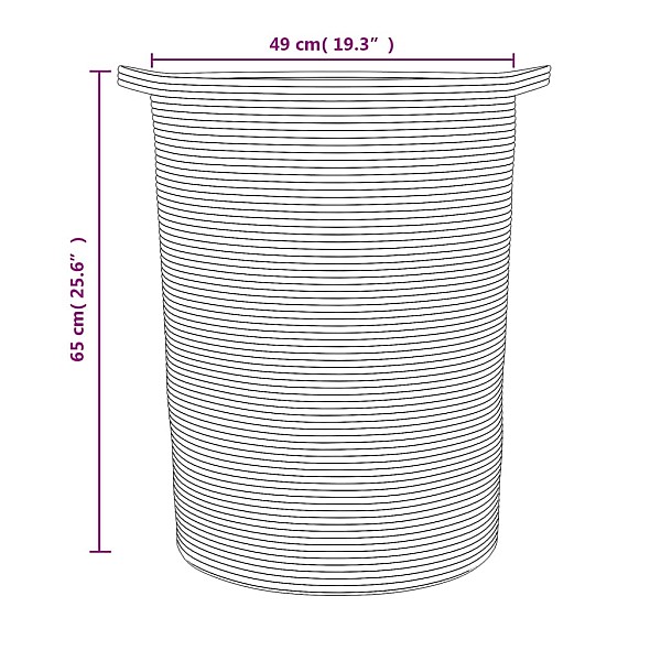 uzglabāšanas grozs, brūns ar baltu, Ø49x65 cm, kokvilna
