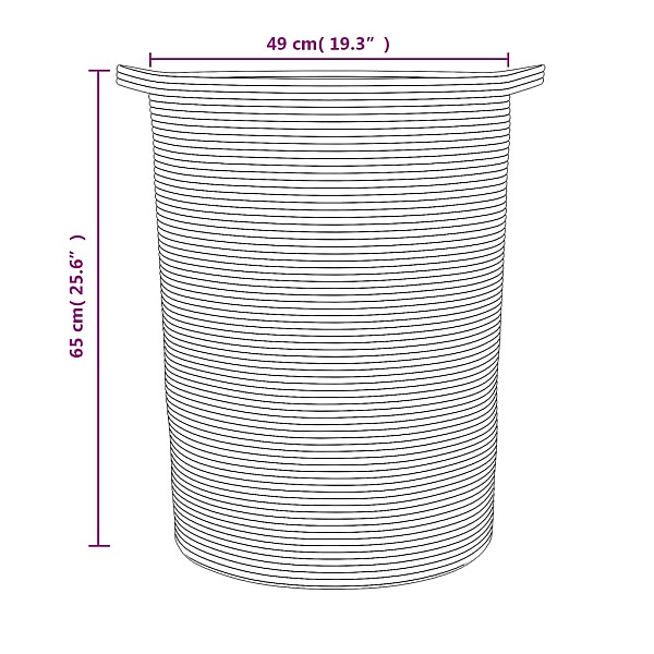 uzglabāšanas grozs, pelēks ar baltu, Ø49x65 cm, kokvilna