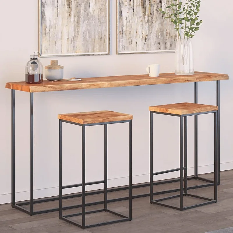 Stalviršis, 180x40x2,5cm, akacijos masyvas, su gyvu kraštu