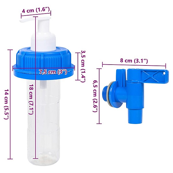 ūdens tvertne ar krānu un ziepju dozatoru, 12 L, plastmasa