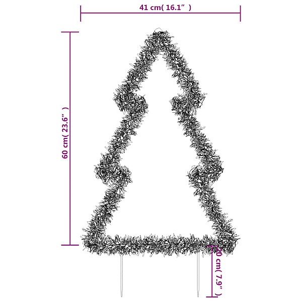 Ziemassvētku gaismas dekors, egles forma, 80 LED, 60 cm