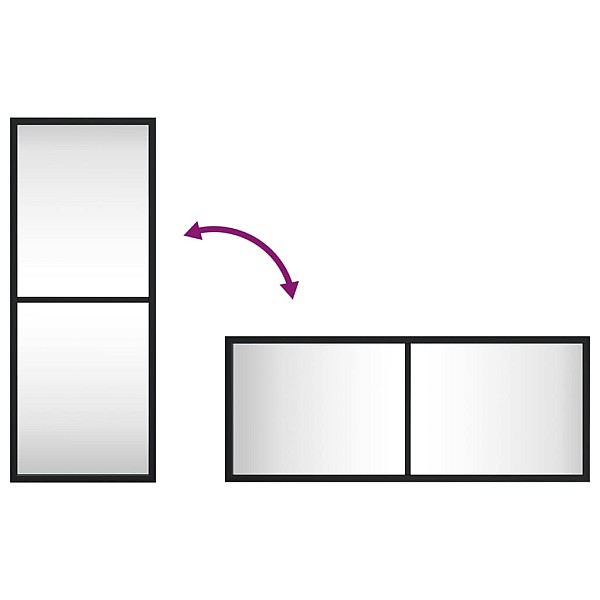 sienas spogulis, melns, 20x50 cm, taisnstūra, dzelzs