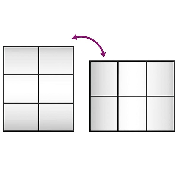 sienas spogulis, melns, 50x60 cm, taisnstūra, dzelzs