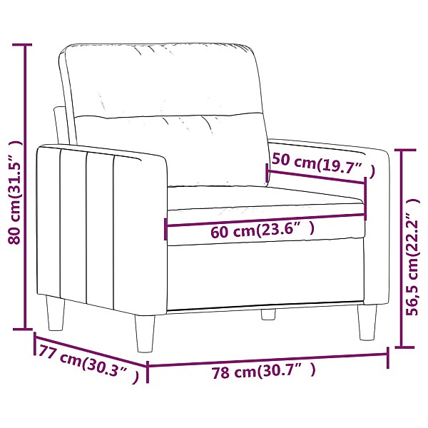 atpūtas krēsls, 60 cm, brūns audums