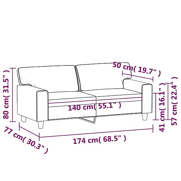 divvietīgs dīvāns, melns, 140 cm, mākslīgā āda