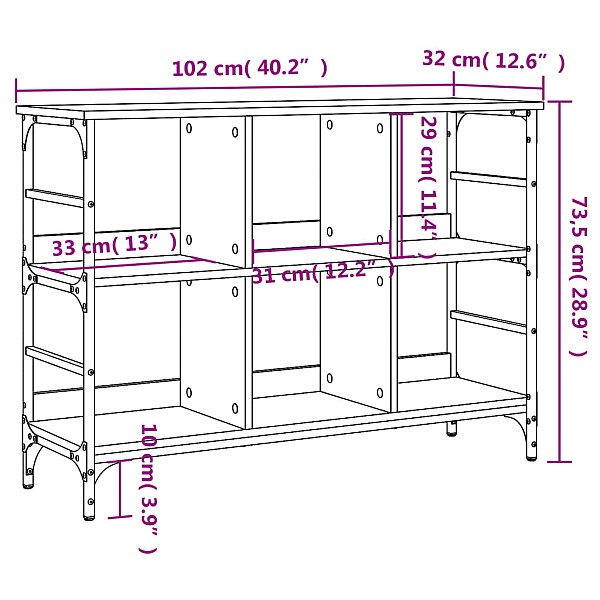 kumode, melns, 102x32x73,5 cm, inženierijas koks