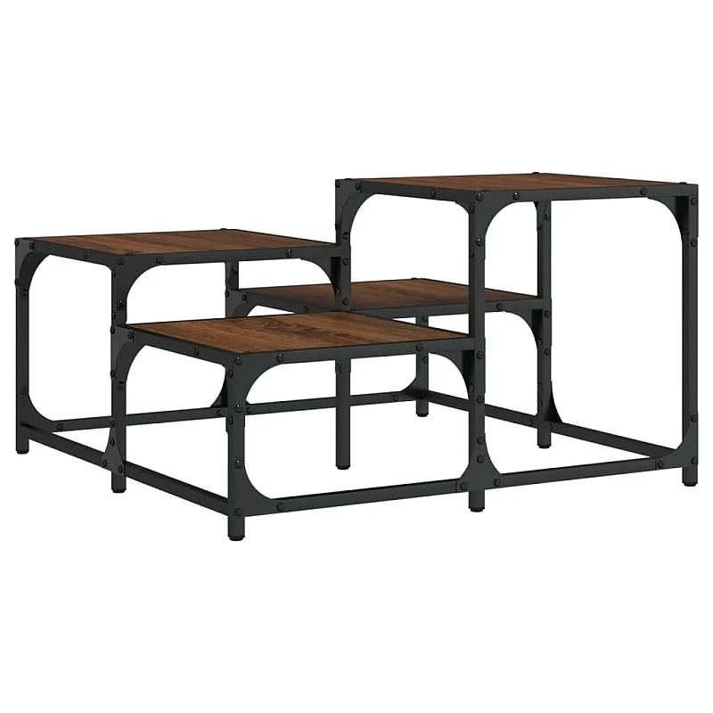 Kavos staliukas, rudas ąžuolo, 68x68x40cm, apdirbta mediena Kavos staliukas, rudas ąžuolo, 68x68x40cm, apdirbta mediena