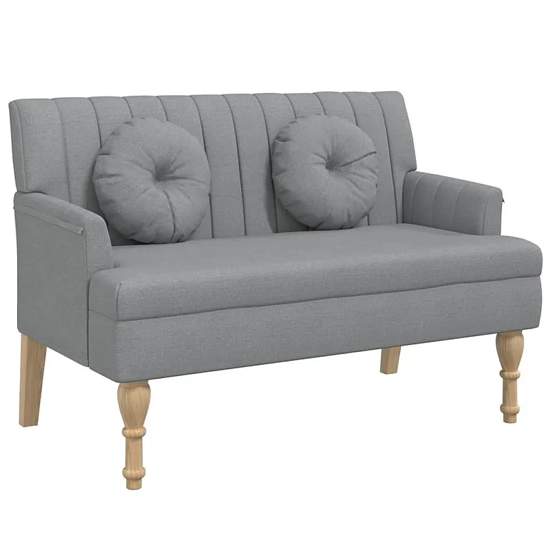 Suoliukas su pagalvėlėmis, pilkas, 113x64,5x75,5cm, audinys Suoliukas su pagalvėlėmis, pilkas, 113x64,5x75,5cm, audinys