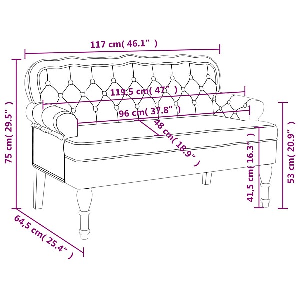 sols ar atzveltni, melns, 119,5x64,5x75 cm, samts