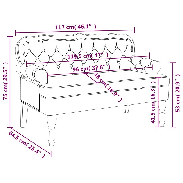 sols ar atzveltni, zils, 119,5x64,5x75 cm, samts