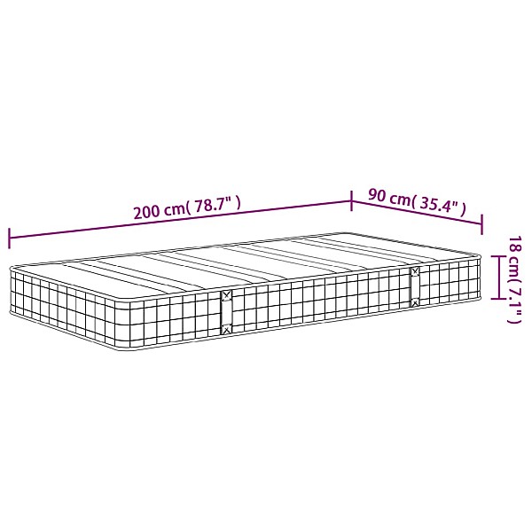 Bonnell atsperu matracis, Medium, 90x200 cm