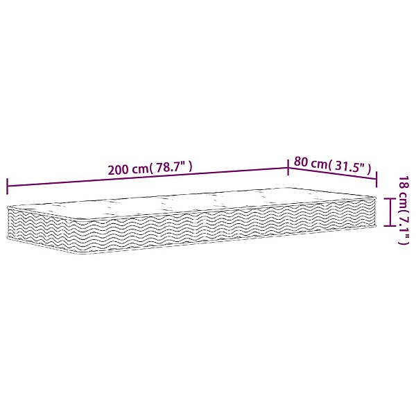 Bonnell atsperu matracis, Medium, 80x200 cm