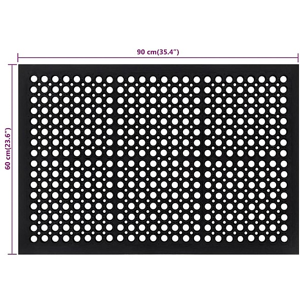 durvju paklājs, taisnstūra forma, 60x90 cm, gumija