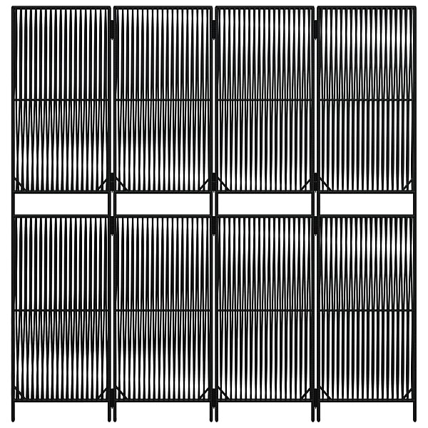 istabas sadalītājs, 4 paneļi, melna polirotangpalma