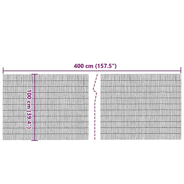 dārza žogs, 400x100 cm, niedres