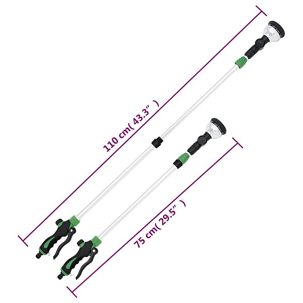 teleskopisks smidzinātājs ar 10 režīmiem, 75-110 cm