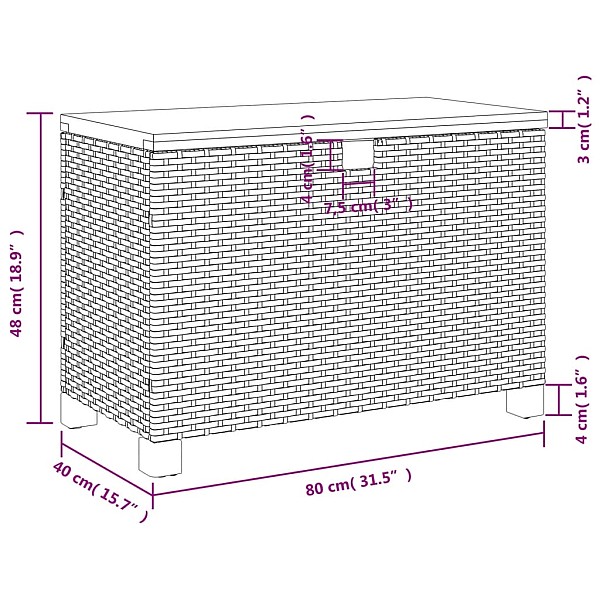 dārza uzglabāšanas kaste, bēša, 80x40x48 cm, PE rotangpalma