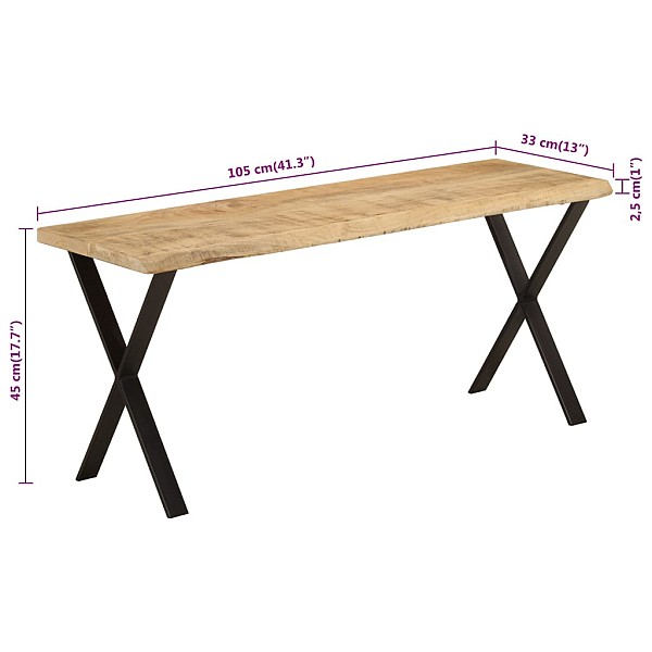 sols, dabīgas formas malas, 105 cm, mango masīvkoks