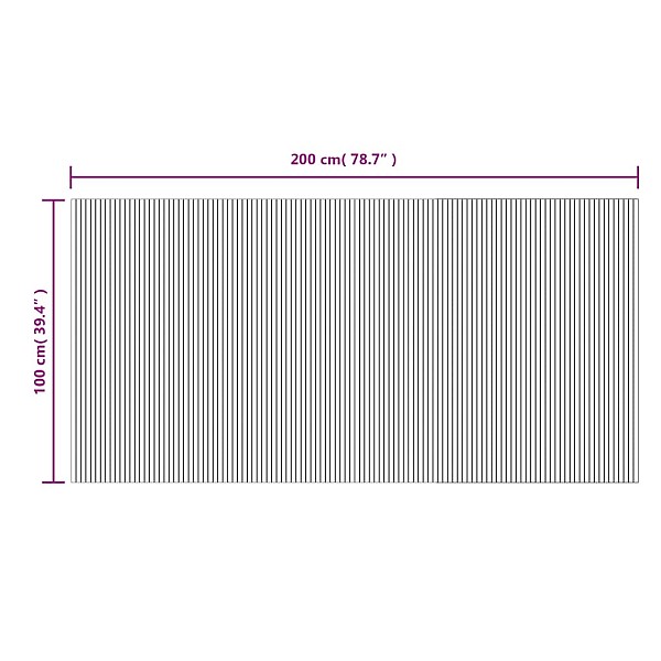 paklājs, taisnstūra forma, tumši brūns, 100x200 cm, bambuss