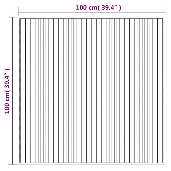 paklājs, kvadrāta forma, dabīga krāsa, 100x100 cm, bambuss