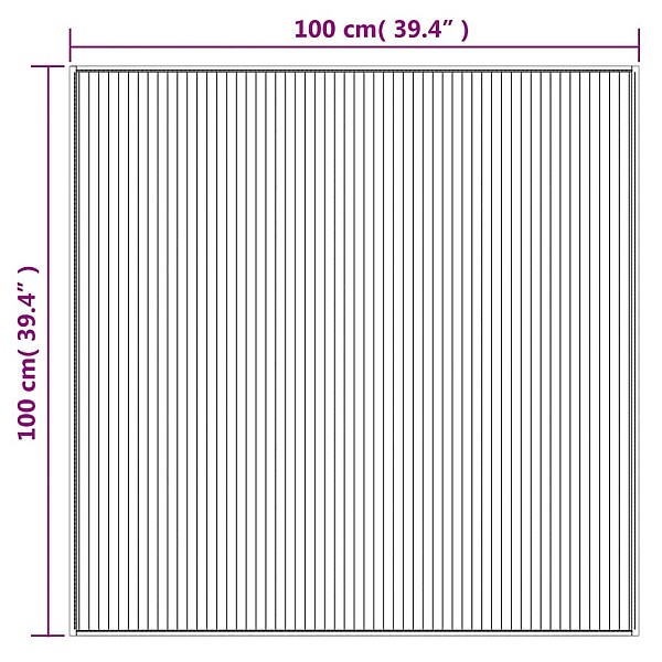 paklājs, kvadrāta forma, tumši brūns, 100x100 cm, bambuss