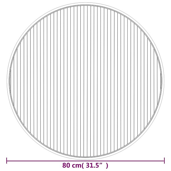 paklājs, apaļš, dabīga krāsa, 80 cm, bambuss