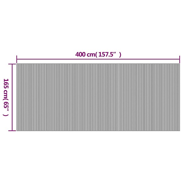 istabas aizslietnis, brūns, 165x400 cm, bambuss